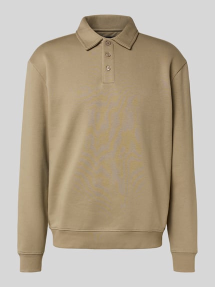 Produktfoto, Poloshirt mit gerippten Abschlüssen von MCNEAL in Beige aus Baumwoll-Mix mit Polokragen und Knopfleiste, lockerer Schnitt