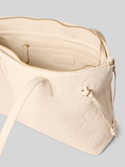 Valentino Bags Handtas met structuurmotief, model 'SAMBA' Ecru - 4