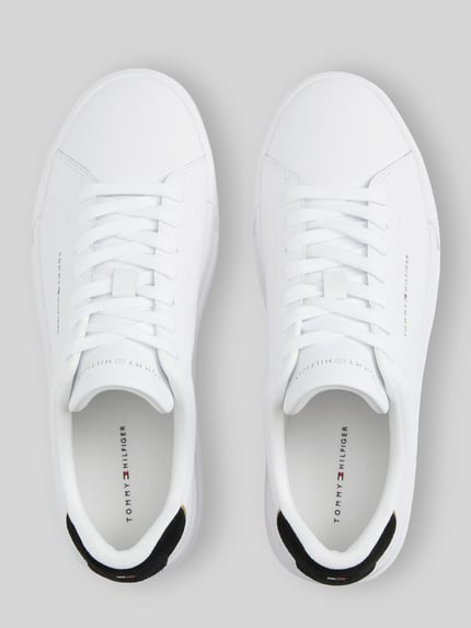 Tommy Hilfiger Sneaker aus Leder-Textil-Mix mit Label-Schriftzug Weiss 4