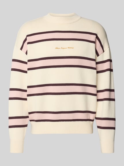 Sweter z dzianiny z prążkowanymi wykończeniami Shop The Look MANNEQUINE