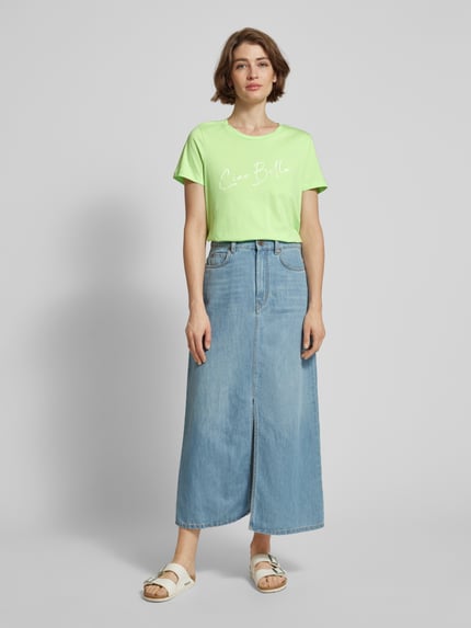 VERO MODA T-shirt z napisem model ‘Bonnie’ Zielony 1