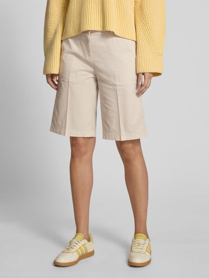 CAMBIO Wide leg korte broek met persplooien, model 'STELLA BERM' Steengrijs - 4
