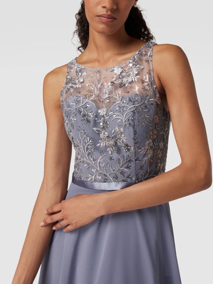 LUXUAR FASHION Avondjurk met pailletten Bleu - 3