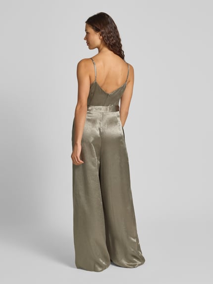 Selected Jumpsuit mit Bindegürtel Modell 'SELENE' Oliv 5