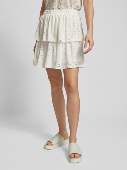 PIECES Minirok in laagjeslook in wit Wit - 4