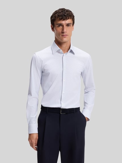 BOSS Slim Fit Businesshemd mit Allover-Muster Modell 'P-Hank-kent-C1-222' Hellblau 4