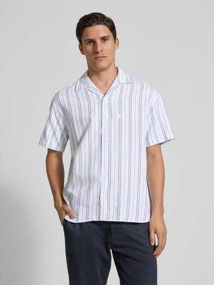 JACK & JONES Premium Regular Fit Freizeithemd aus Baumwoll-Mix mit Leinen-Anteil Modell 'MONTANA' Weiss 4