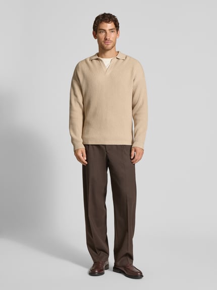 DRYKORN Strickpullover mit Polokragen Beige 1