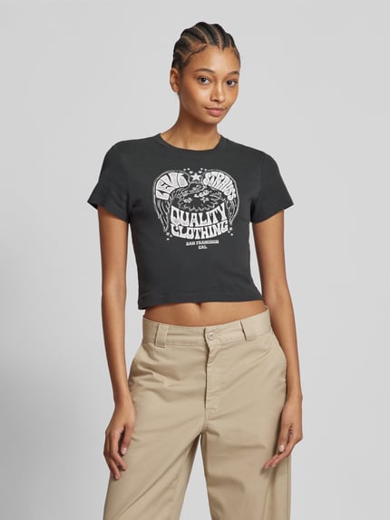 Levi's® T-shirt z prążkowanym okrągłym dekoltem Czarny 4