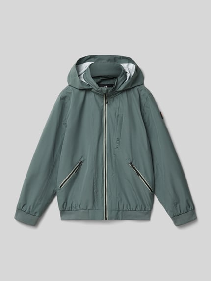 Produktfoto, Jacke mit Kapuze und Reißverschlusstaschen van Killtec in regular fit voor kinderen, groene kleur, capuchon, ritssluiting, ritszakken, ruglengte bij maat 140: 55 cm, schouderbreedte: 36 cm, mouwlengte: 51 cm