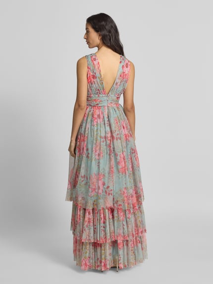 Lace & Beads Cocktailkleid im Stufen-Look Hellrot 5
