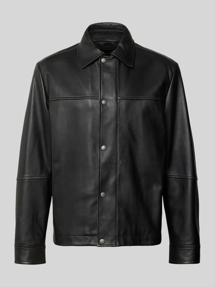 Regular Fit Lederjacke Modell 'JOBAN' Shop The Look MANNEQUINE