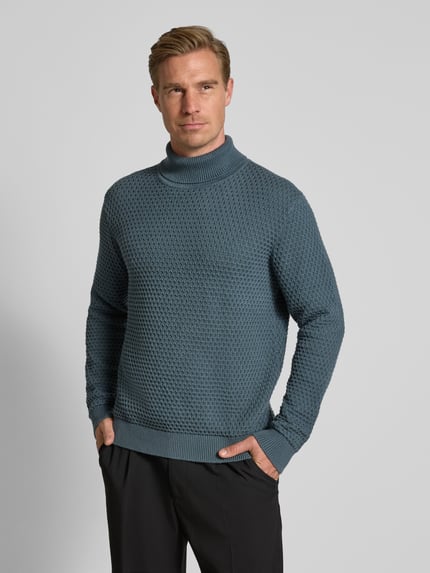 MCNEAL Rollkragenpullover mit gerippten Abschlüssen Anthrazit 4