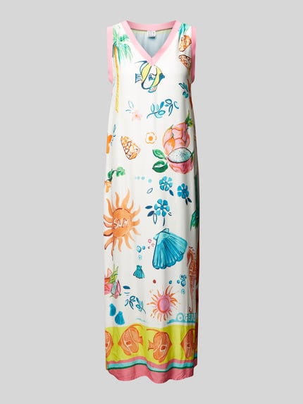 Emily Van den Bergh Midikleid mit V-Ausschnitt Weiss 2