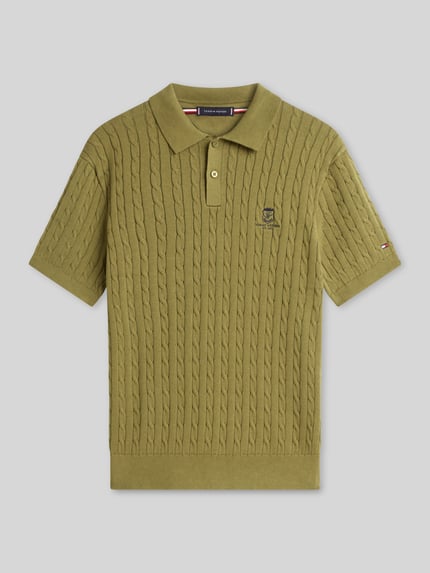 Tommy Hilfiger poloshirt met logodetail Kaki - 2