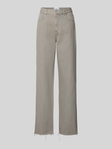 Produktfoto, Jeans mit 5-Pocket-Design von Marella in Beige, reine Baumwolle, gerader Schnitt, Knopf- und Reißverschluss, neutrale Textur