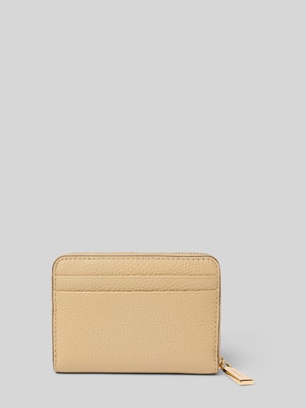 Productfoto, portemonnee uit echt leer Model 'Jet Set' van MICHAEL Michael Kors in beige met logodetail, hoofdvak met ritssluiting, steekvak