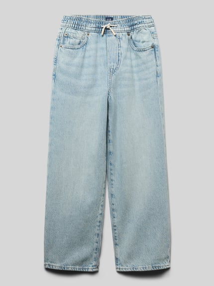 Produktfoto, Jeans aus Baumwoll-Lyocell-Mix mit elastischem Bund von GAP, hellblau, Relaxed Fit, Tunnelzug, Eingrifftaschen, Kinder Jeans