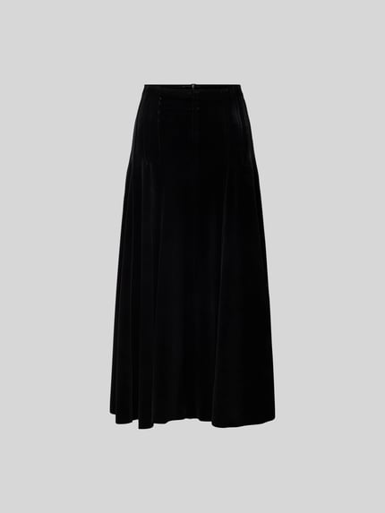 Spódnica midi z aksamitu z ozdobnymi szwami Shop The Look MANNEQUINE