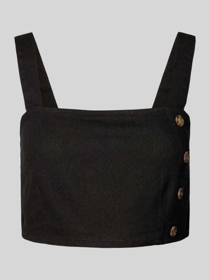 ONLY Crop Top aus Leinen-Viskose-Mix Modell 'CARO' Black 2