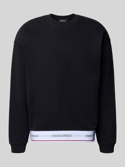 Relaxed Fit Sweatshirt aus reiner Baumwolle mit elastischem Bund Shop The Look MANNEQUINE