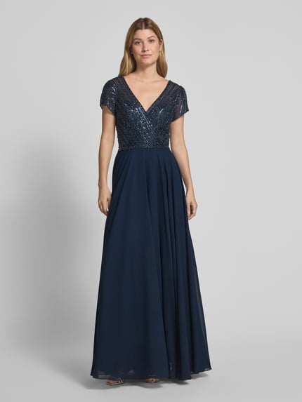 Hey Kyla Abendkleid mit Perlen und Pailletten Marine 4
