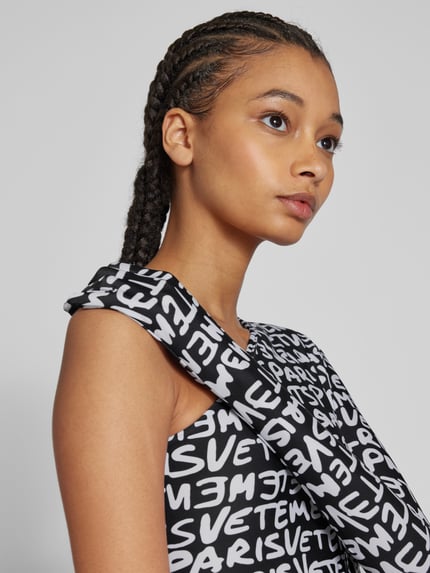VETEMENTS Shirt met lange mouwen in one-shoulder look Zwart - 3