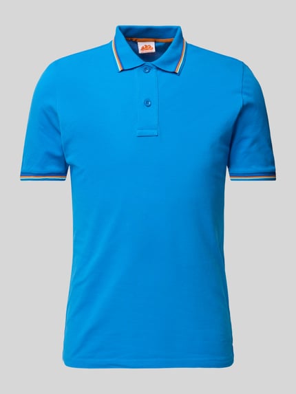 Sundek Koszulka polo z krótką listwą guzikową model ‘Brice’ Niebieski 1