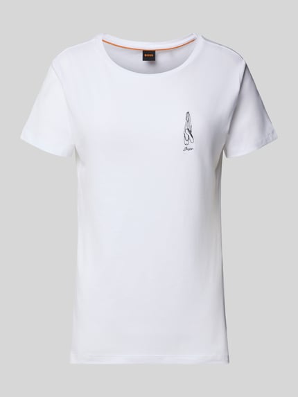 Produktfoto, Regular Fit T-Shirt aus reiner Baumwolle Modell 'C_ELOVE_1' von BOSS Orange, Optik: Unifarben, Rundhals, Kurzarm, Jersey, Label-Stitching-Applikation, Motiv-Stitching.