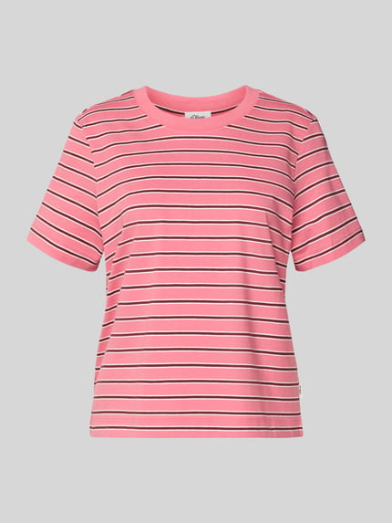 s.Oliver RED LABEL Regular Fit T-Shirt aus reiner Baumwolle Pink 2