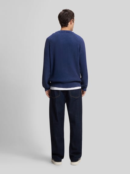 HUGO Blue Relaxed Fit Pullover aus reiner Baumwolle Modell 'Sondye' Marine 5