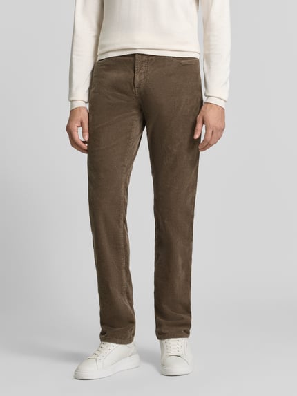 Pierre Cardin Spodnie sztruksowe o kroju straight fit z elastycznej mieszanka bawełny model 'Laval' Antracytowy 4