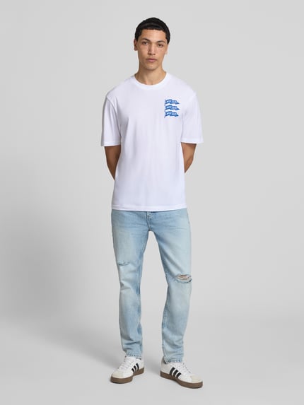 HUGO Blue regular fit T-shirt van puur katoen model 'NALIEN' Wit - 1