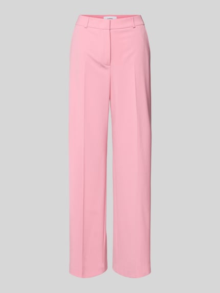 Produktfoto, Stoffhose aus Viskose-Mix mit Gesäßleistentasche von comma, rosa, Straight Fit, Bügelfalten, französische Taschen, Hakenverschluss.