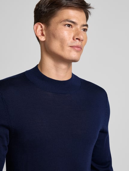 Selected Strickpullover mit Stehkragen Modell 'TRAY' Dunkelblau 3