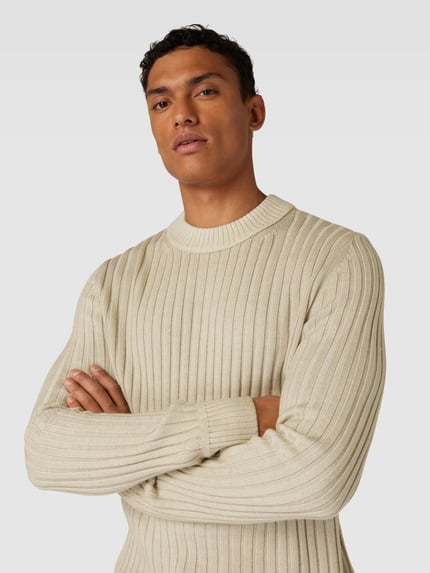 BOSS Orange Strickpullover in Melange-Optik Modell 'Kriben' Beige 3