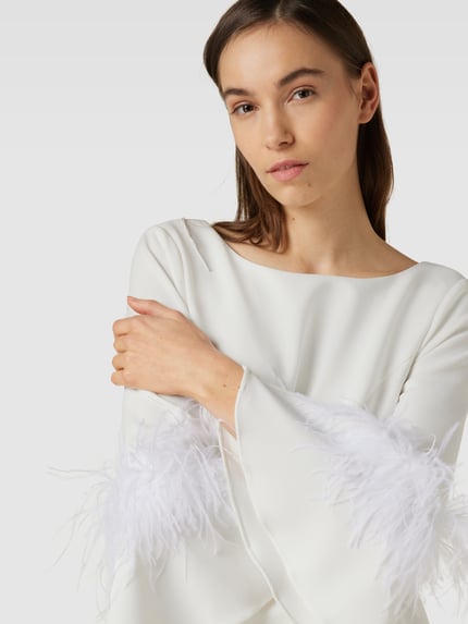 Adrianna Papell Jumpsuit met veren Offwhite - 3