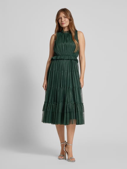 Lace & Beads Cocktailkleid im Stufen-Look Dunkelgruen 4