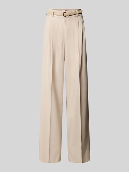 Max Mara Studio Weite Hose aus Schurwoll-Mix Modell 'ENTRATA' Beige 2