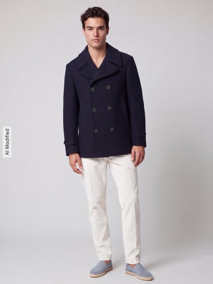Polo Ralph Lauren Regular Fit Mantel mit Woll-Anteil Marine 1