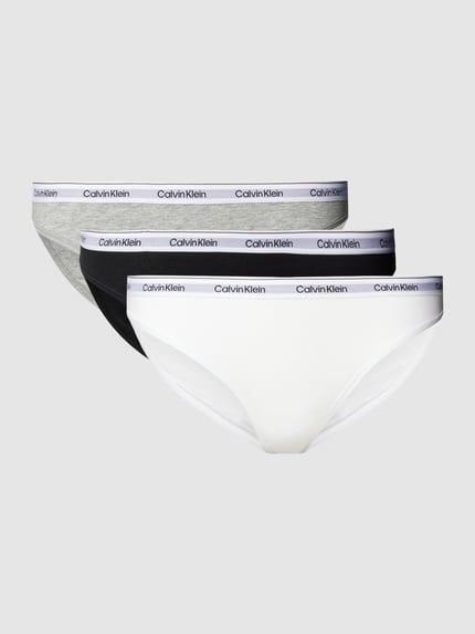 Calvin Klein Underwear Slip in effen design in een set van 3 stuks Lichtgrijs - 1