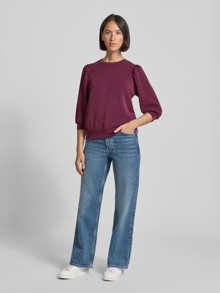 Selected Bluza o kroju regular fit z mieszanki modalu model „TENNY” Śliwkowy 1