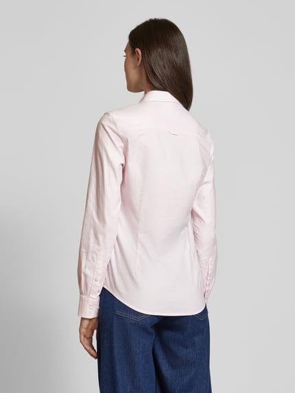 GANT Slim fit overhemdblouse met labelstitching Roze - 5