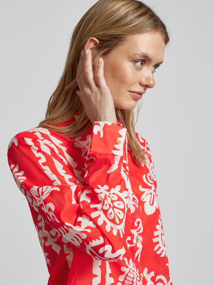 MANGO Bluse mit durchgehender Knopfleiste Modell 'NEMO' Rot 3