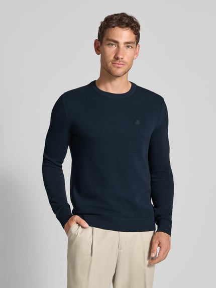 Marc O'Polo Sweter z dzianiny o kroju regular fit z czystej bawełny Granatowy 4