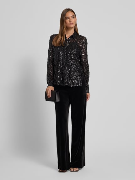 Christian Berg Cocktail Regular Fit Bluse mit Pailletten Black 1