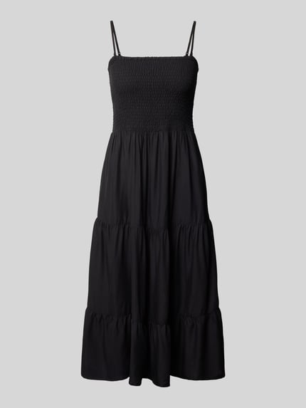 Produktfoto, schwarzes A-Linie Rockkleid aus reiner Viskose Modell 'ZELINA LIFE' von Only, Damen Freizeitkleid, glatte Struktur