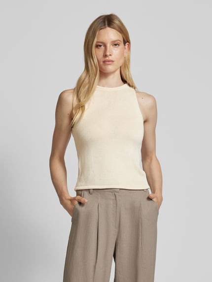 MANGO Stricktop mit Rundhalsausschnitt Modell 'ELIOT' Beige 4