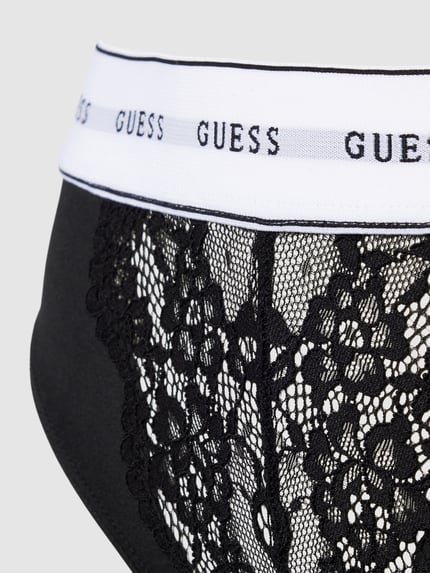 GUESS String met kant, model 'BELLE' Zwart - 2
