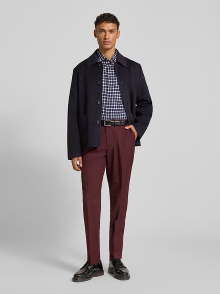 Christian Berg Men Regular fit vrijetijdsoverhemd met kentkraag Marineblauw - 1